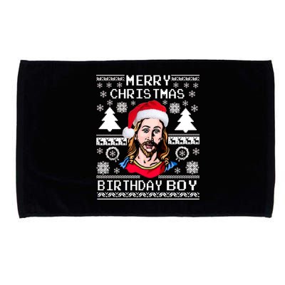 Jesus Birthday Ugly Christmas Sweater Microfiber Hand Towel