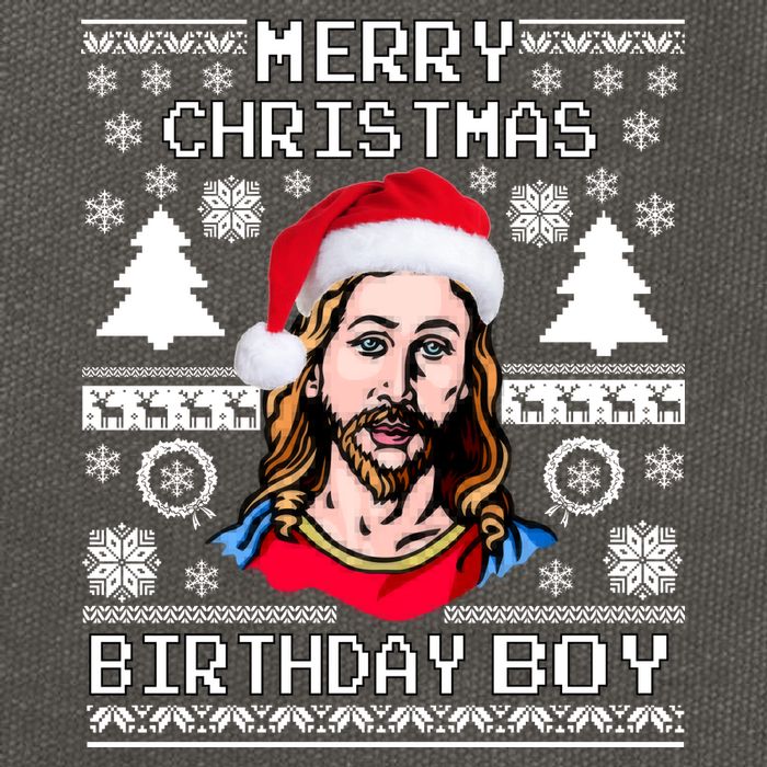 Jesus Birthday Ugly Christmas Sweater Cotton Canvas Backpack