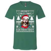 Jesus Birthday Ugly Christmas Sweater V-Neck T-Shirt