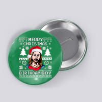 Jesus Birthday Ugly Christmas Sweater Button