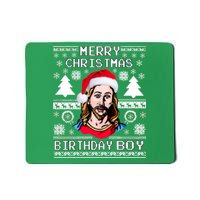 Jesus Birthday Ugly Christmas Sweater Mousepad