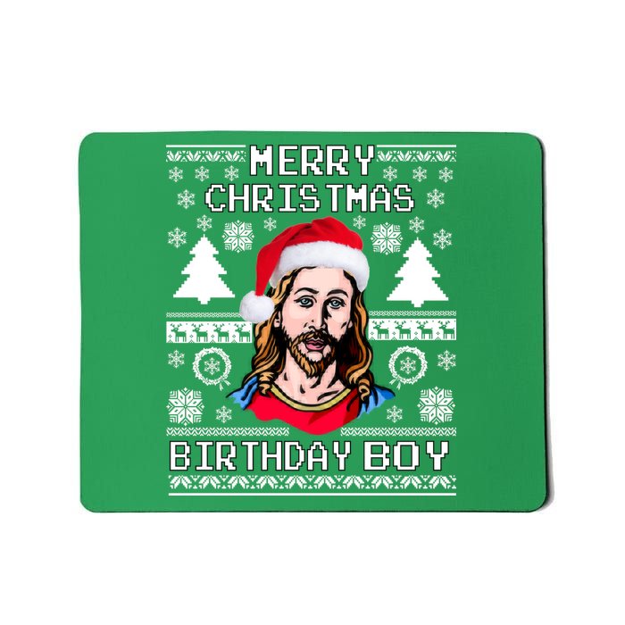 Jesus Birthday Ugly Christmas Sweater Mousepad