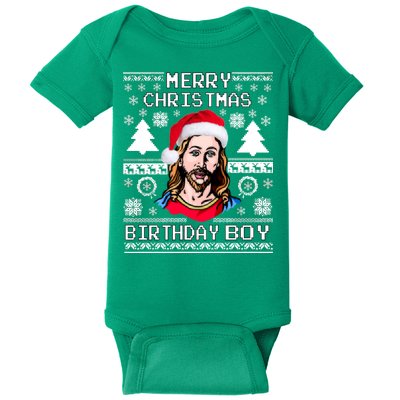 Jesus Birthday Ugly Christmas Sweater Baby Bodysuit