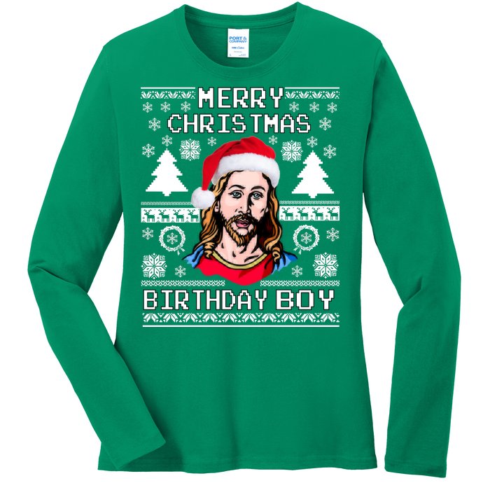 Jesus Birthday Ugly Christmas Sweater Ladies Long Sleeve Shirt