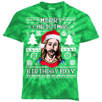 Jesus Birthday Ugly Christmas Sweater Kids Tie-Dye T-Shirt