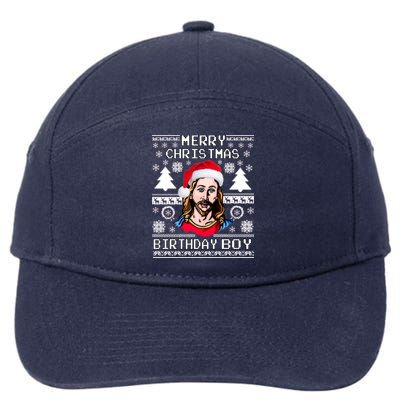 Jesus Birthday Ugly Christmas Sweater 7-Panel Snapback Hat