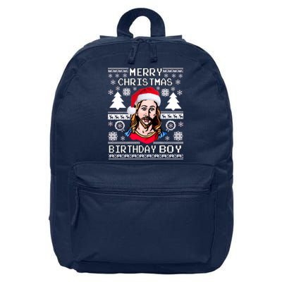 Jesus Birthday Ugly Christmas Sweater 16 in Basic Backpack