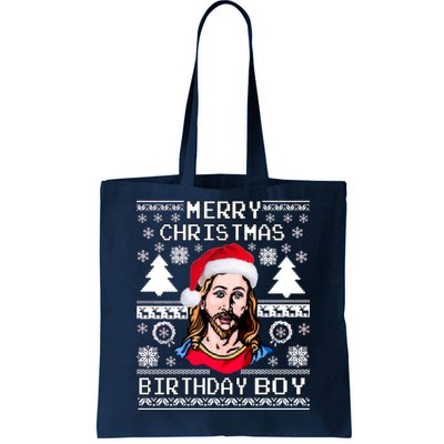 Jesus Birthday Ugly Christmas Sweater Tote Bag