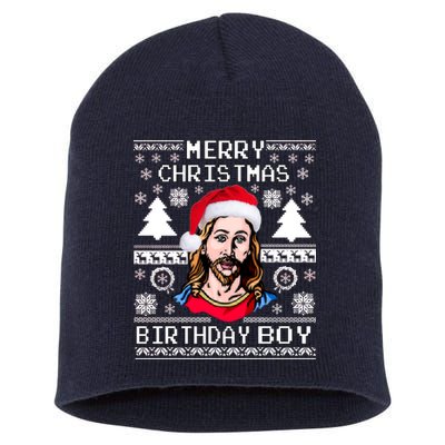 Jesus Birthday Ugly Christmas Sweater Short Acrylic Beanie