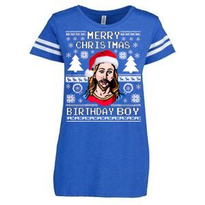 Jesus Birthday Ugly Christmas Sweater Enza Ladies Jersey Football T-Shirt