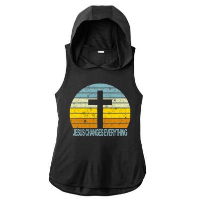 Jesus Changes Everything Ladies PosiCharge Tri-Blend Wicking Draft Hoodie Tank