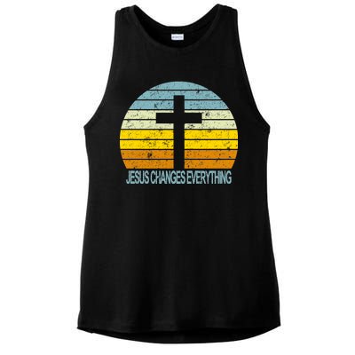 Jesus Changes Everything Ladies PosiCharge Tri-Blend Wicking Tank