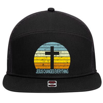 Jesus Changes Everything 7 Panel Mesh Trucker Snapback Hat