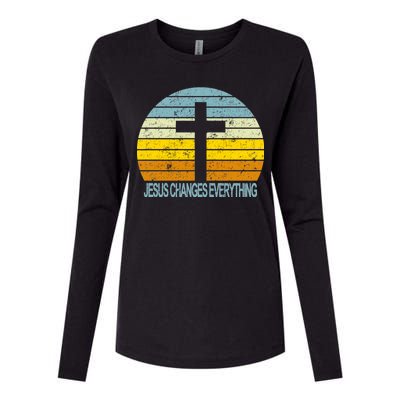 Jesus Changes Everything Womens Cotton Relaxed Long Sleeve T-Shirt