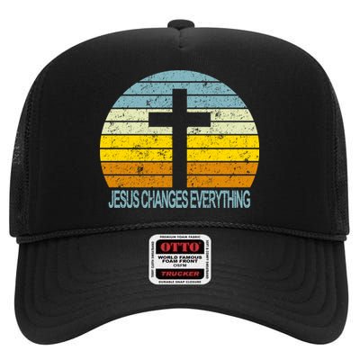 Jesus Changes Everything High Crown Mesh Back Trucker Hat