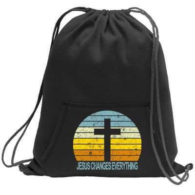 Jesus Changes Everything Sweatshirt Cinch Pack Bag