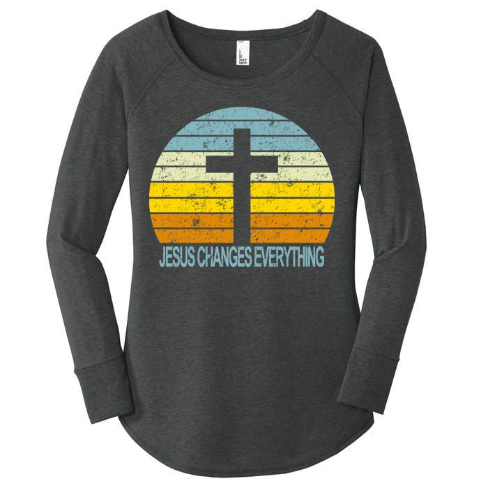 Jesus Changes Everything Women's Perfect Tri Tunic Long Sleeve Shirt