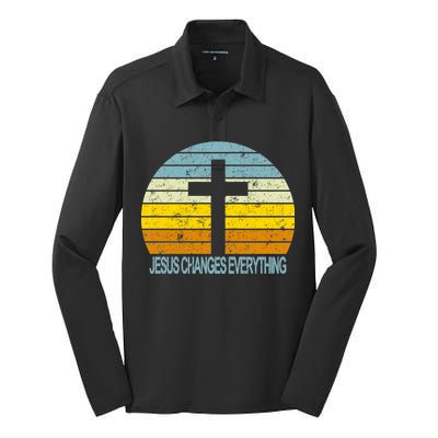 Jesus Changes Everything Silk Touch Performance Long Sleeve Polo