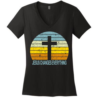 Jesus Changes Everything Women's V-Neck T-Shirt