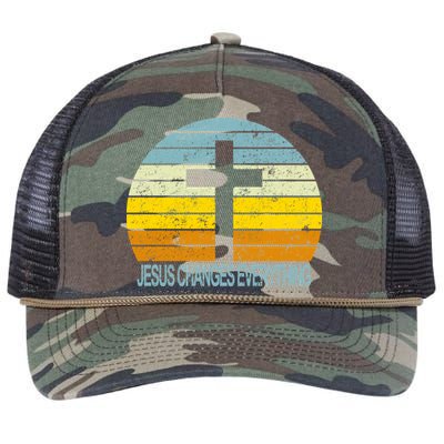 Jesus Changes Everything Retro Rope Trucker Hat Cap