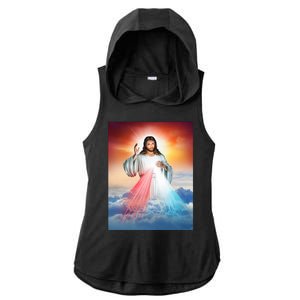 Jesus Christ Ladies PosiCharge Tri-Blend Wicking Draft Hoodie Tank