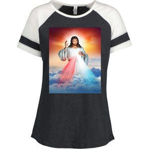 Jesus Christ Enza Ladies Jersey Colorblock Tee