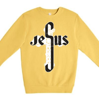 Jesus Christ Cross Faith Premium Crewneck Sweatshirt