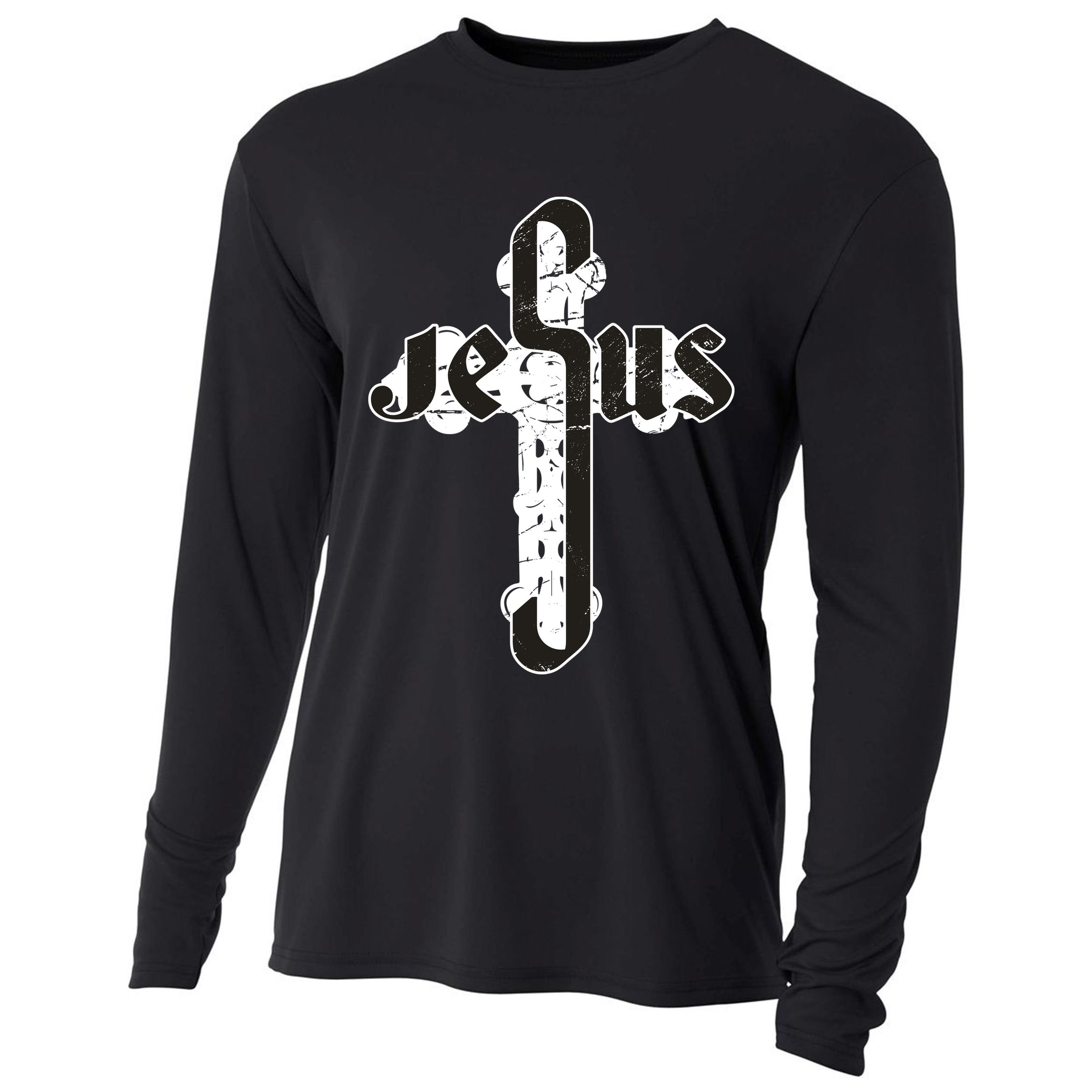 Jesus Christ Cross Faith Cooling Performance Long Sleeve Crew