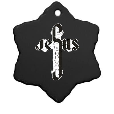 Jesus Christ Cross Faith Ceramic Star Ornament