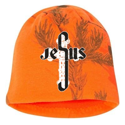 Jesus Christ Cross Faith Kati - Camo Knit Beanie