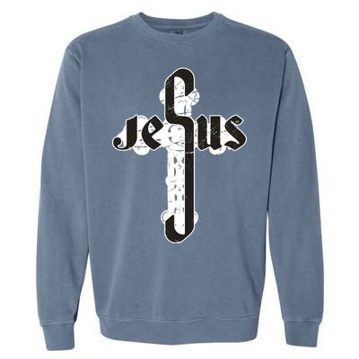 Jesus Christ Cross Faith Garment-Dyed Sweatshirt