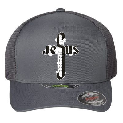 Jesus Christ Cross Faith Flexfit Unipanel Trucker Cap