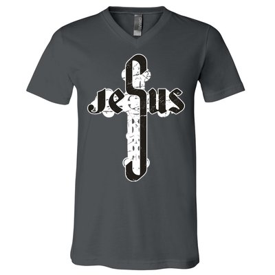 Jesus Christ Cross Faith V-Neck T-Shirt