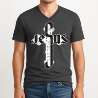 Jesus Christ Cross Faith V-Neck T-Shirt
