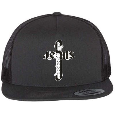 Jesus Christ Cross Faith Flat Bill Trucker Hat