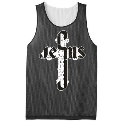 Jesus Christ Cross Faith Mesh Reversible Basketball Jersey Tank