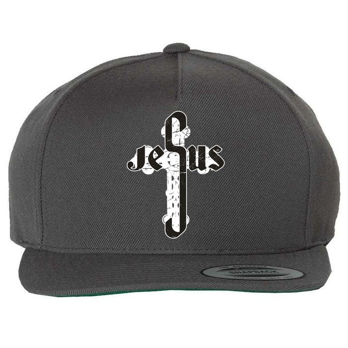 Jesus Christ Cross Faith Wool Snapback Cap