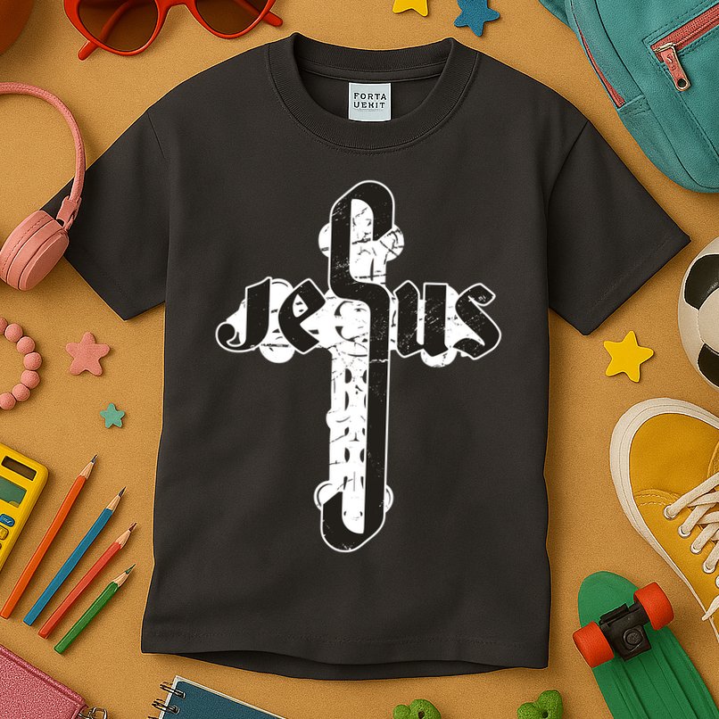 Jesus Christ Cross Faith Kids T-Shirt