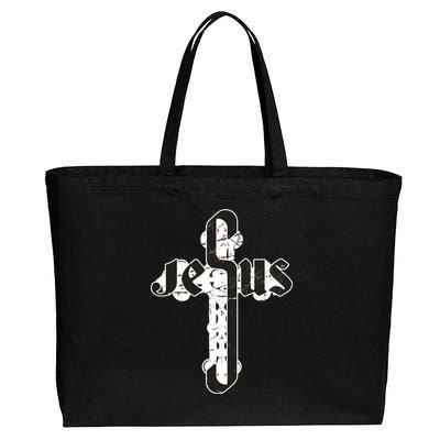 Jesus Christ Cross Faith Cotton Canvas Jumbo Tote