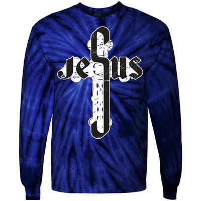 Jesus Christ Cross Faith Tie-Dye Long Sleeve Shirt