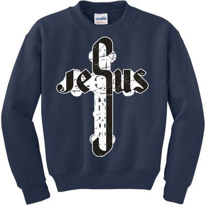 Jesus Christ Cross Faith Kids Sweatshirt