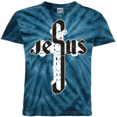 Jesus Christ Cross Faith Kids Tie-Dye T-Shirt