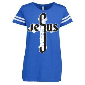 Jesus Christ Cross Faith Enza Ladies Jersey Football T-Shirt