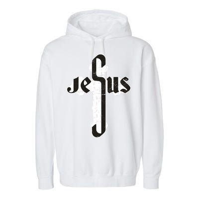 Jesus Christ Cross Faith Garment-Dyed Fleece Hoodie