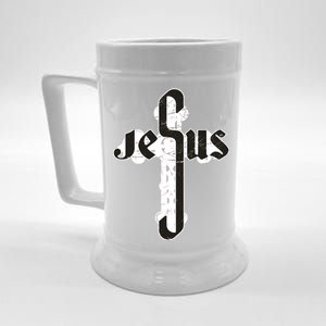 Jesus Christ Cross Faith Beer Stein