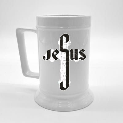 Jesus Christ Cross Faith Beer Stein