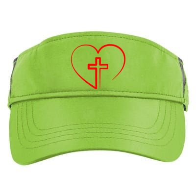 Jesus Christ Cross Heart Adult Drive Performance Visor