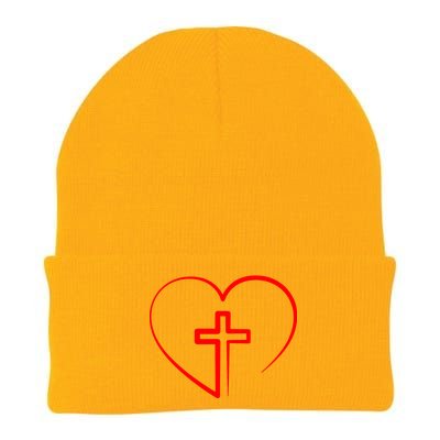 Jesus Christ Cross Heart Knit Cap Winter Beanie