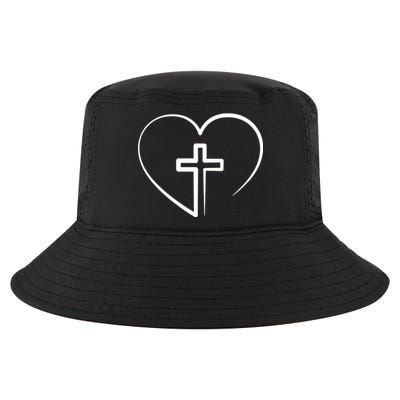 Jesus Christ Cross Heart Cool Comfort Performance Bucket Hat