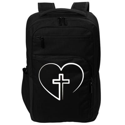 Jesus Christ Cross Heart Impact Tech Backpack